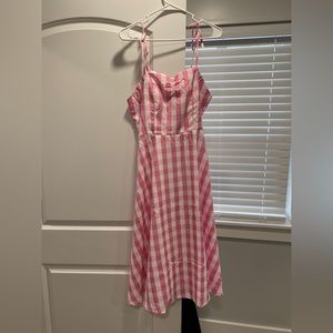 Like New, Pink Gingham dress and Petticoat, Large with Pink Bow